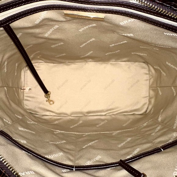 Brahmin Ellen Pesto Edgewood Embossed Leather Satchel/ Ady Wallet Option NWT - Picture 6 of 12